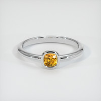 0.61 Ct. Orangish Yellow Sapphire Ring, Platinum 950 1